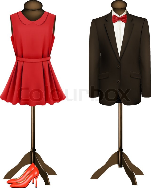 643x800 A Suit And A Formal Dress On Stock Vector Colourbox