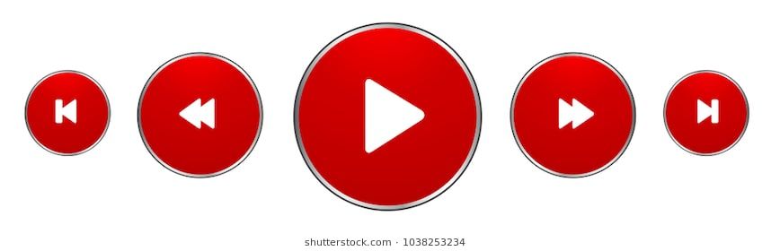 858x280 Red Music Player Buttons Stock Vector Stock Pearls Music