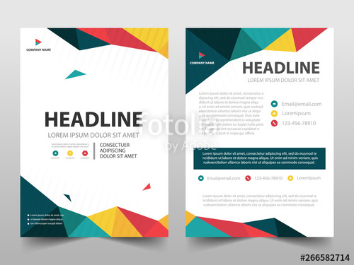 500x375 Colorful Polygonal Annual Report Brochure Design Template Vector