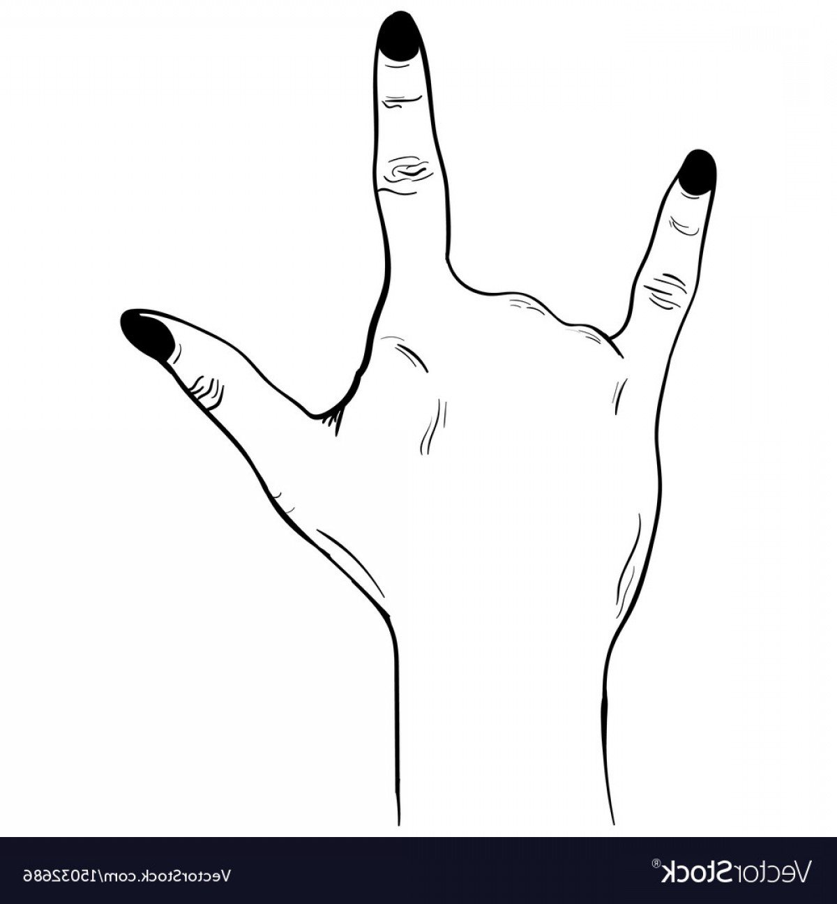 1200x1296 Hand Gesture Sketch Rock And Roll Symbol Vector Savoyuptown