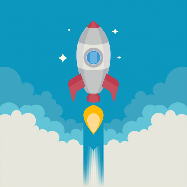626x626 Startup Rocket Launch Vector Flat With Cloud Vector Premium Download