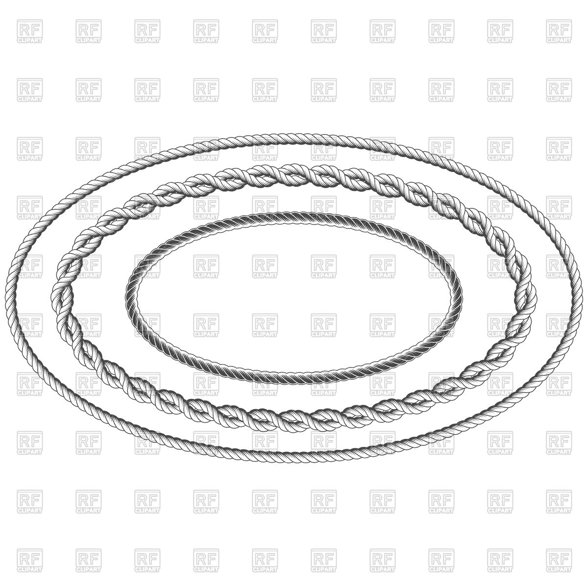 1200x1200 Twisted Rope Frame Of Oval Shape Vector Image Of Borders