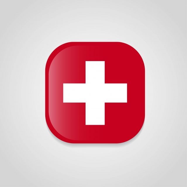 640x640 Switzerland Flag Design Round Button, August Png