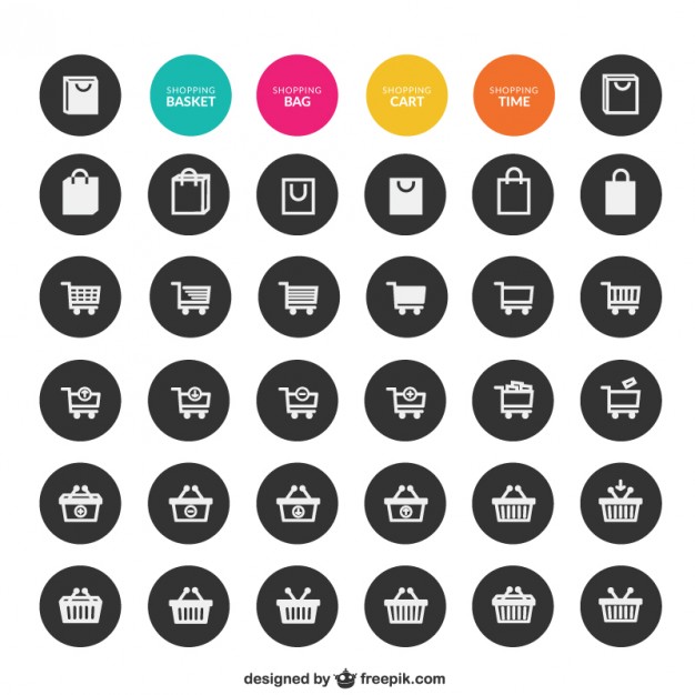 626x626 Collection Of Shopping Icons Vector Free Download