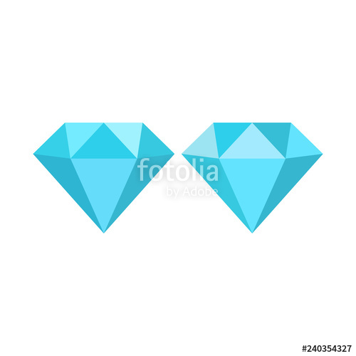 500x500 Diamond Simple Blue Cartoon Icon Set Colorful Diamonds Vector