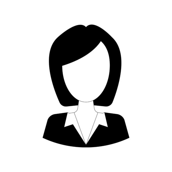 600x600 Business Woman Icon, Avatar Symbol Female Pictogram, Flat Vector