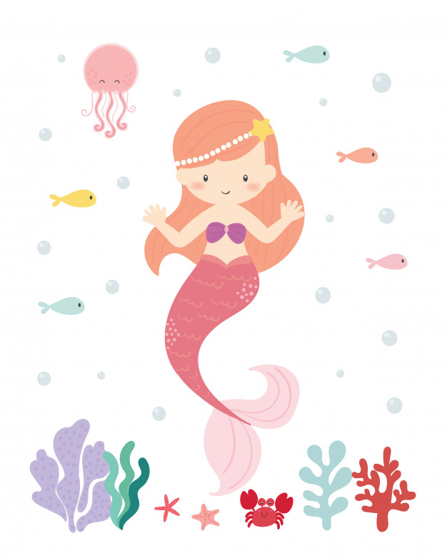 626x782 Lindo Sirena Vector Descargar Vectores Premium