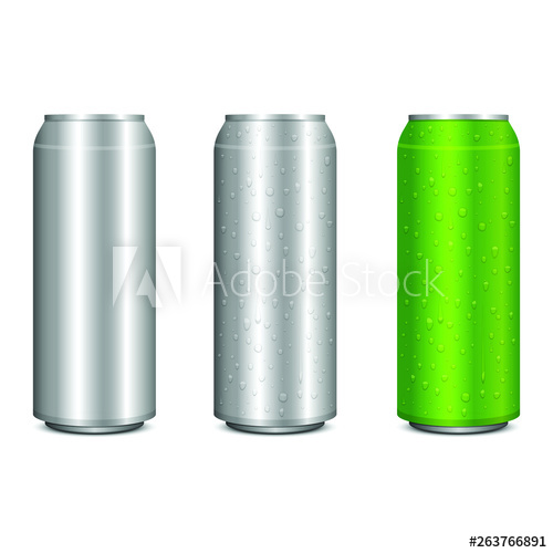 500x500 Realistic Metal Soda Can Vector Design Illustration Isolated