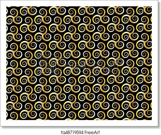 560x470 Free Art Print Of Vector Pattern With Swirling Triple Spiral