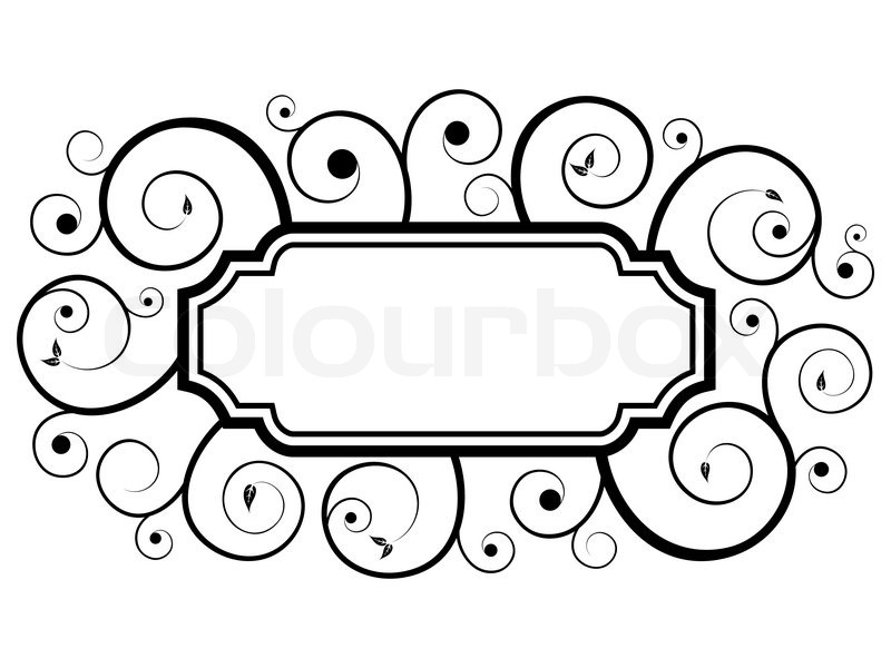 800x600 Black Floral Swirl Frame Pattern Stock Vector Colourbox