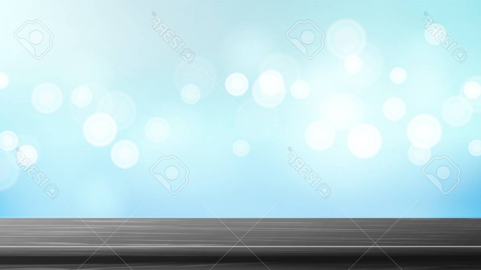 1560x877 Photostock Vector Wood Table Top Vector Blue Bokeh Background