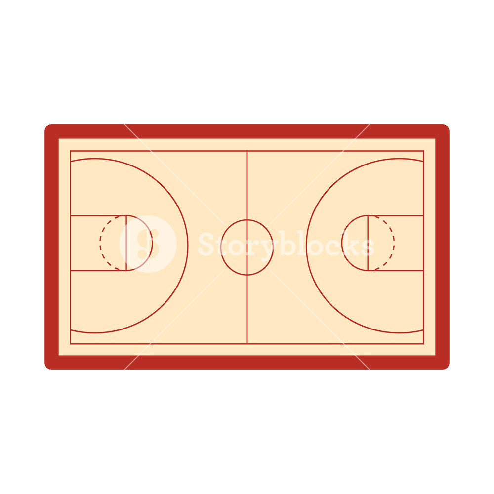 1000x1000 Basketball Tank Top Sport Jersey On Court Floor Vector