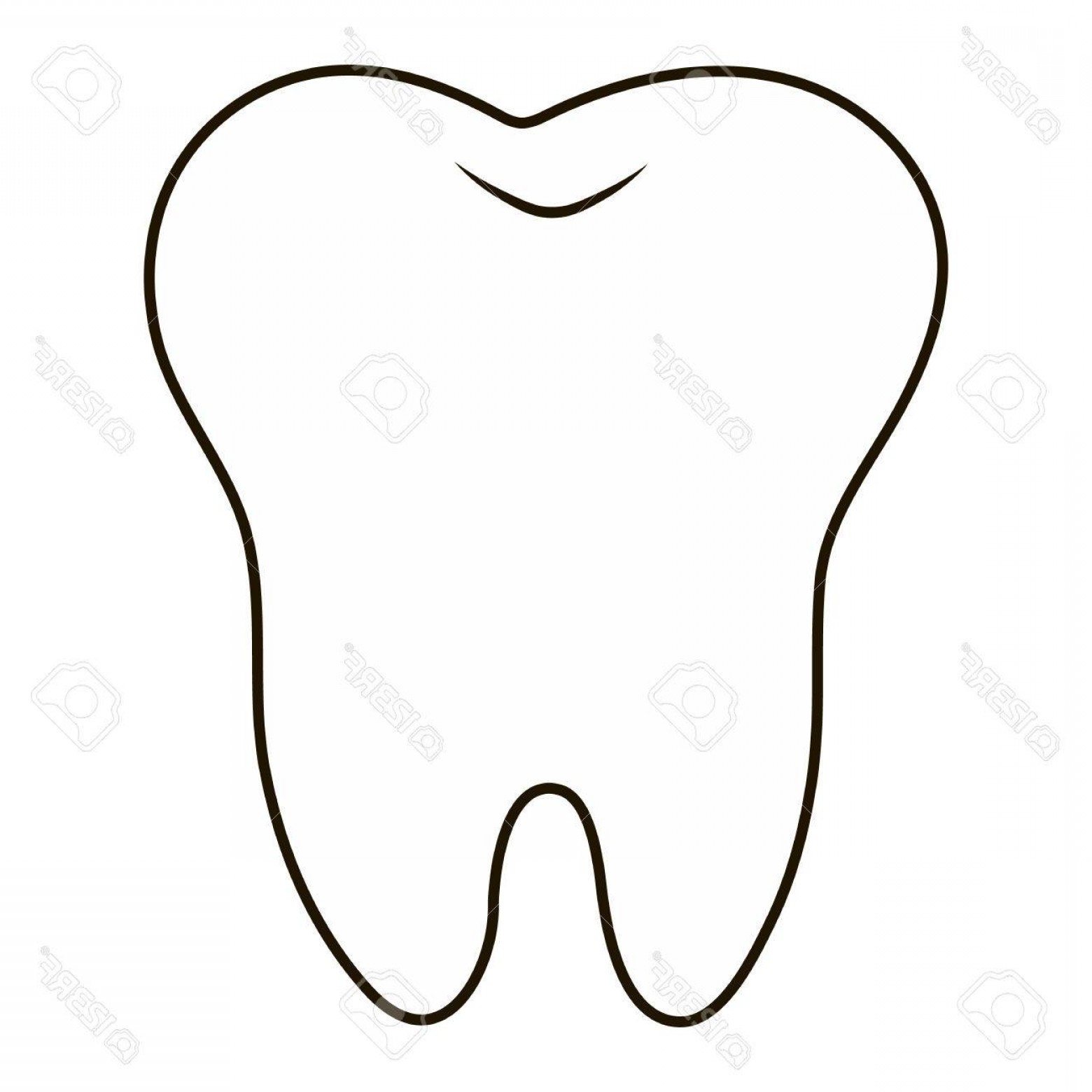 1560x1560 Photostock Vector Simple Cartoon Tooth White Silhouette On A Blue