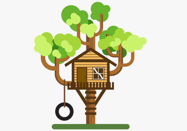 650x456 Download Free Png Tree House, House, Trees, Tire Swing Png