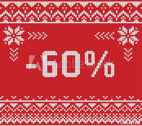 500x443 Winter Sale Discount Banner Ugly Sweater Vector Illustration