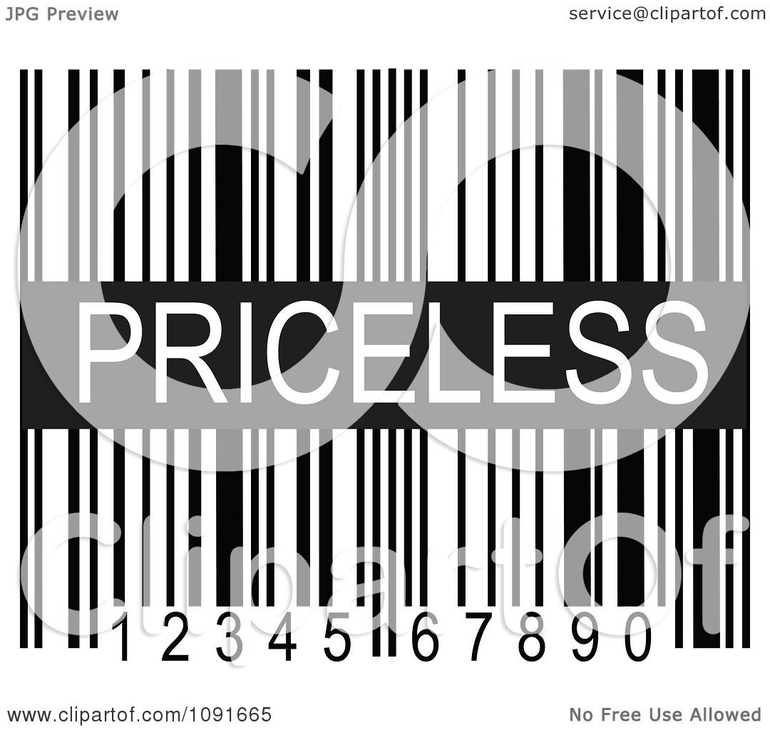 1080x1024 Clipart Black And White Pricesless Upc Bar Code
