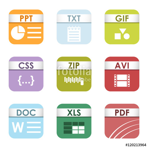 500x500 Simple Vector Square Types And Formats Labels Icon Set