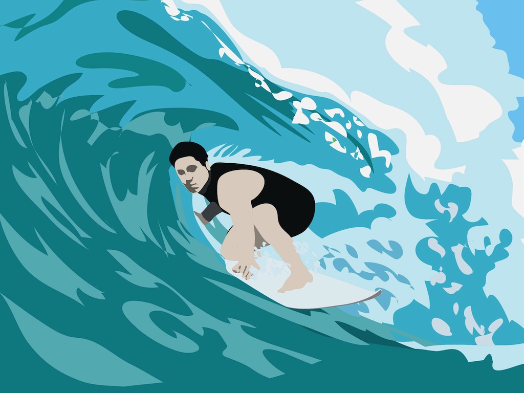 1024x768 Surfer Illustration Vector Art Graphics