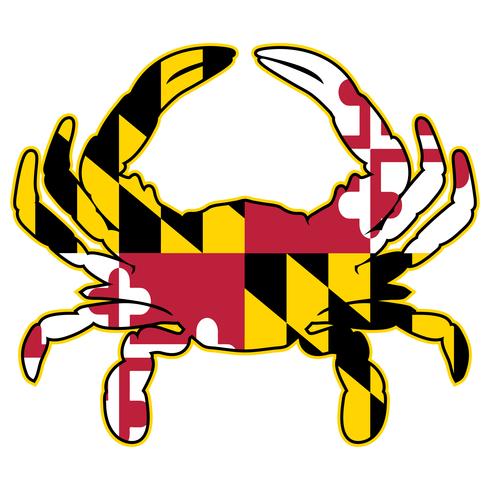 490x490 Maryland Flag Crab Isolated Vector Illustration