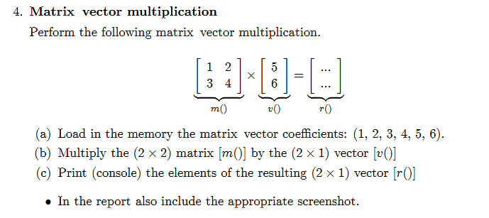 689x307 Solved Matrix Vector Multiplication Perform The Follow