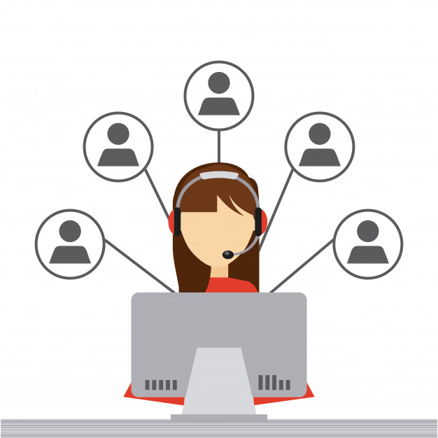 626x626 Operator Woman And Computer Icon Vector Premium Download