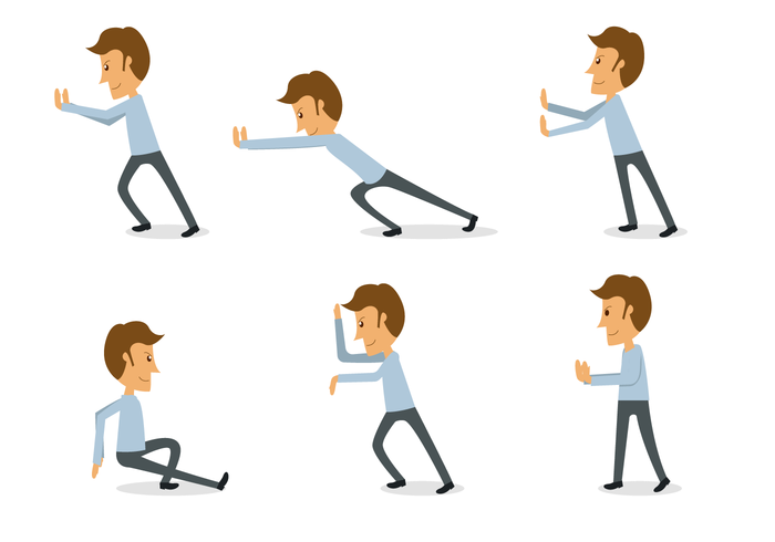 700x490 Free Man Pushing Vector Stock Images