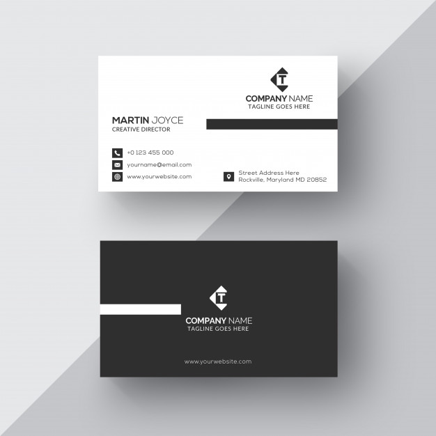 626x626 Classic Black And White Business Card Vector Premium Download