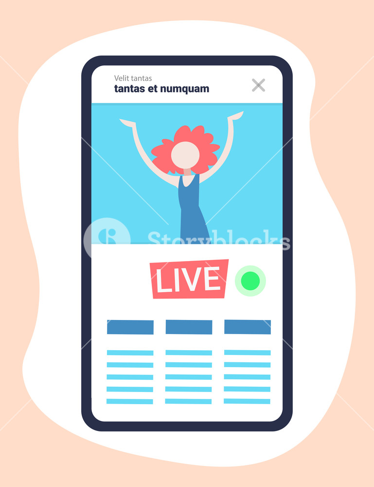 769x1000 Mobile Application Girl Vlogger Channel Live Streaming Video