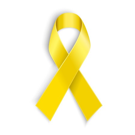450x450 Vector Yellow Awareness Ribbon On White Background Bone Cancer