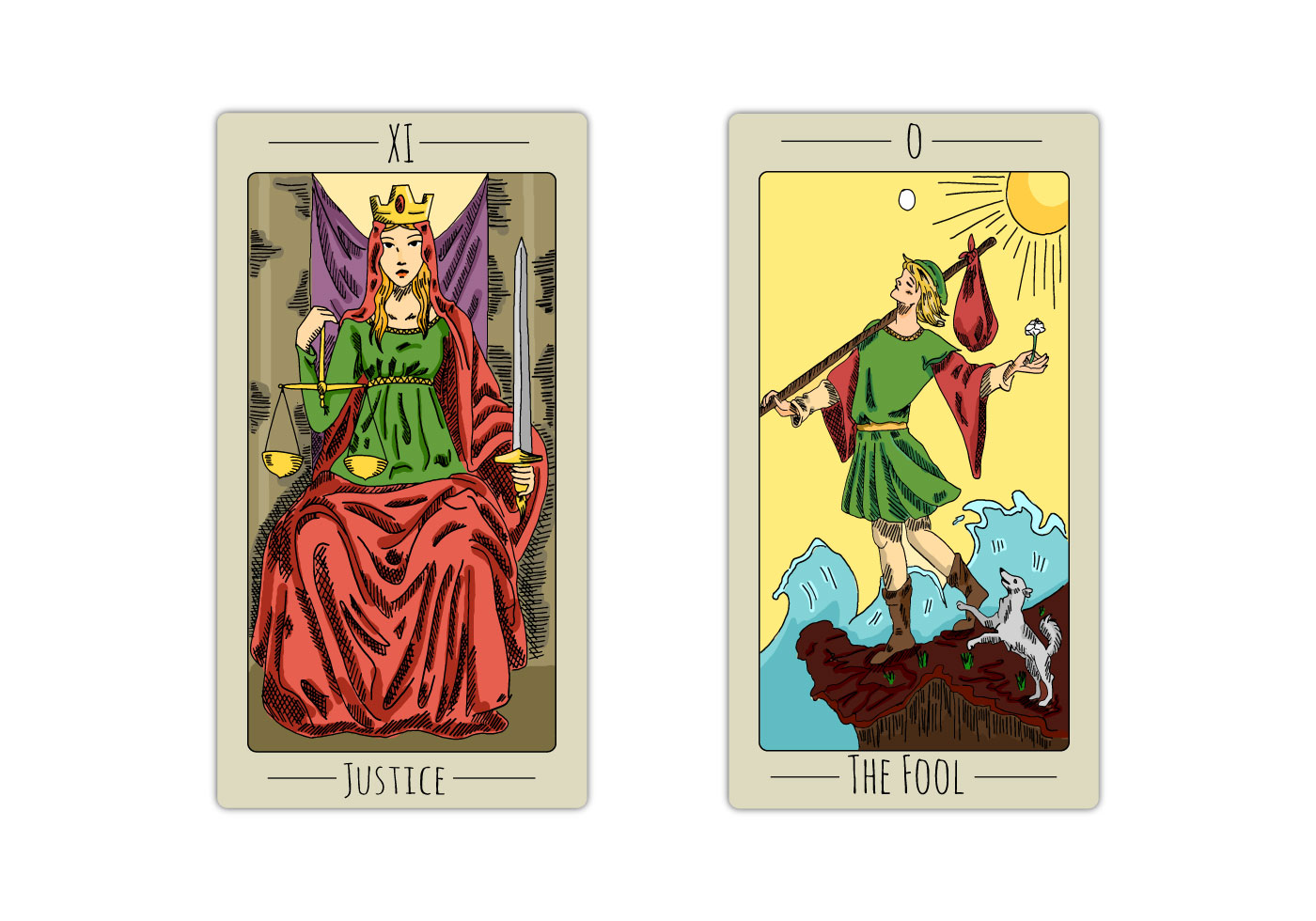 1400x980 Tarot Card Free Vector Art