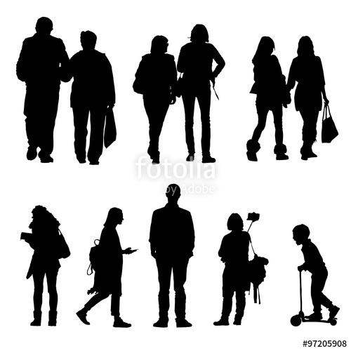 500x500 People Silhouette Walking And Couple Stock Image And Royalty Free