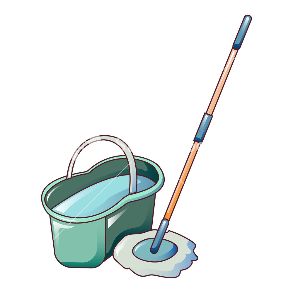 1000x1000 Water Bucket Mop Icon Cartoon Of Water Bucket Mop Vector Icon