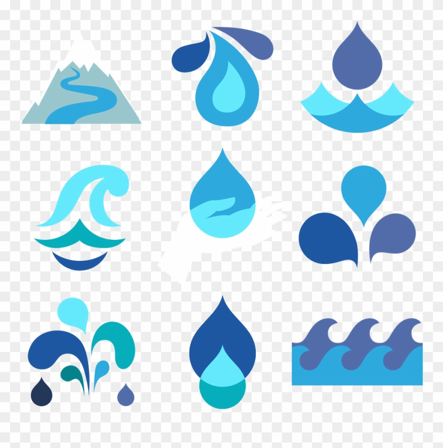 880x891 Drop Water Flat Design Clip Art