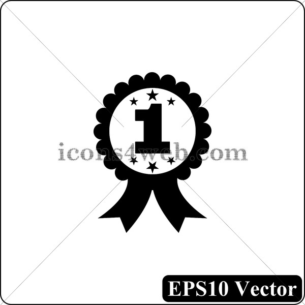 600x600 First Prize Ribbon Black Icon Vector