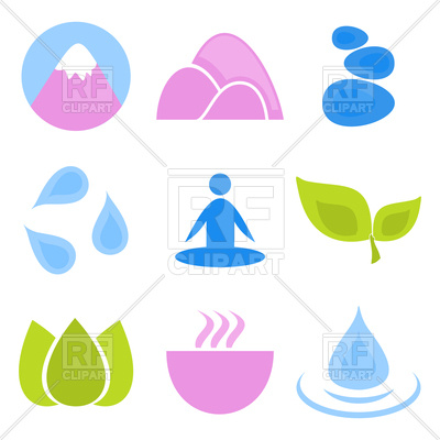 400x400 Set Of Yoga Icons Vector Image Of Signs, Symbols, Maps