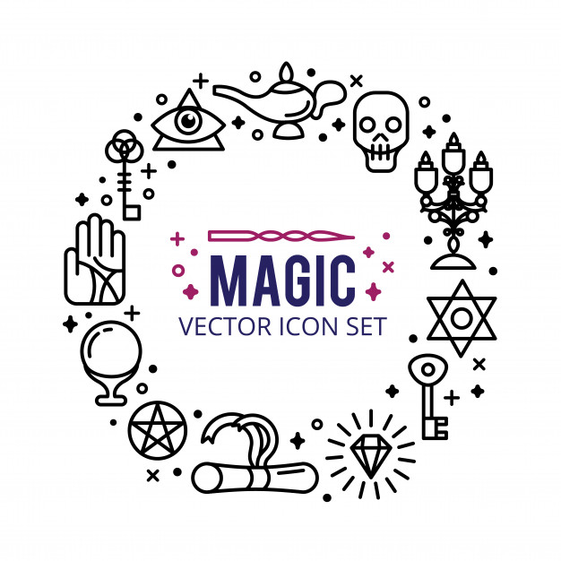 626x626 Magic Icons Set Sparkle Magic Lights Mystery Miracle Vector
