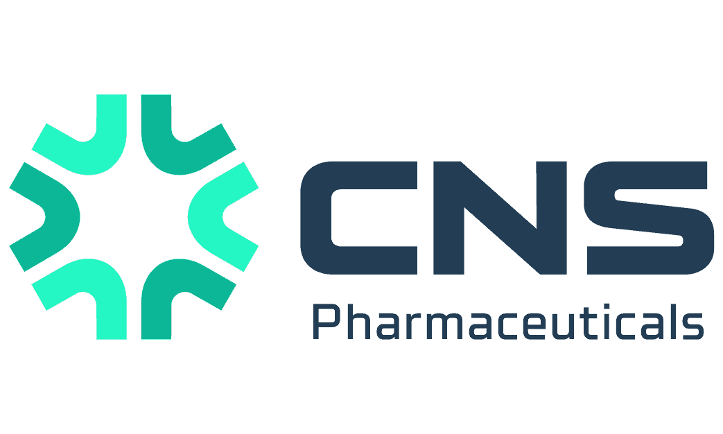 CNS Pharmaceuticals logo, virtual investor branding, biotech company.