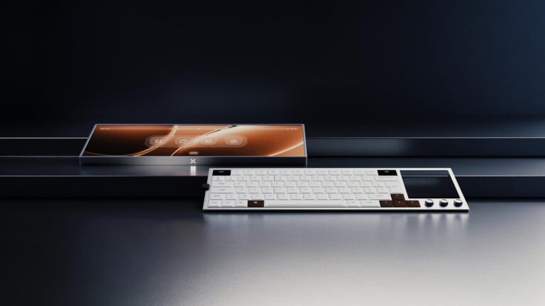 Makhina modular ecosystem by Nexum reimagines creative technology Overhead view of Makhina setup for music and 3D production