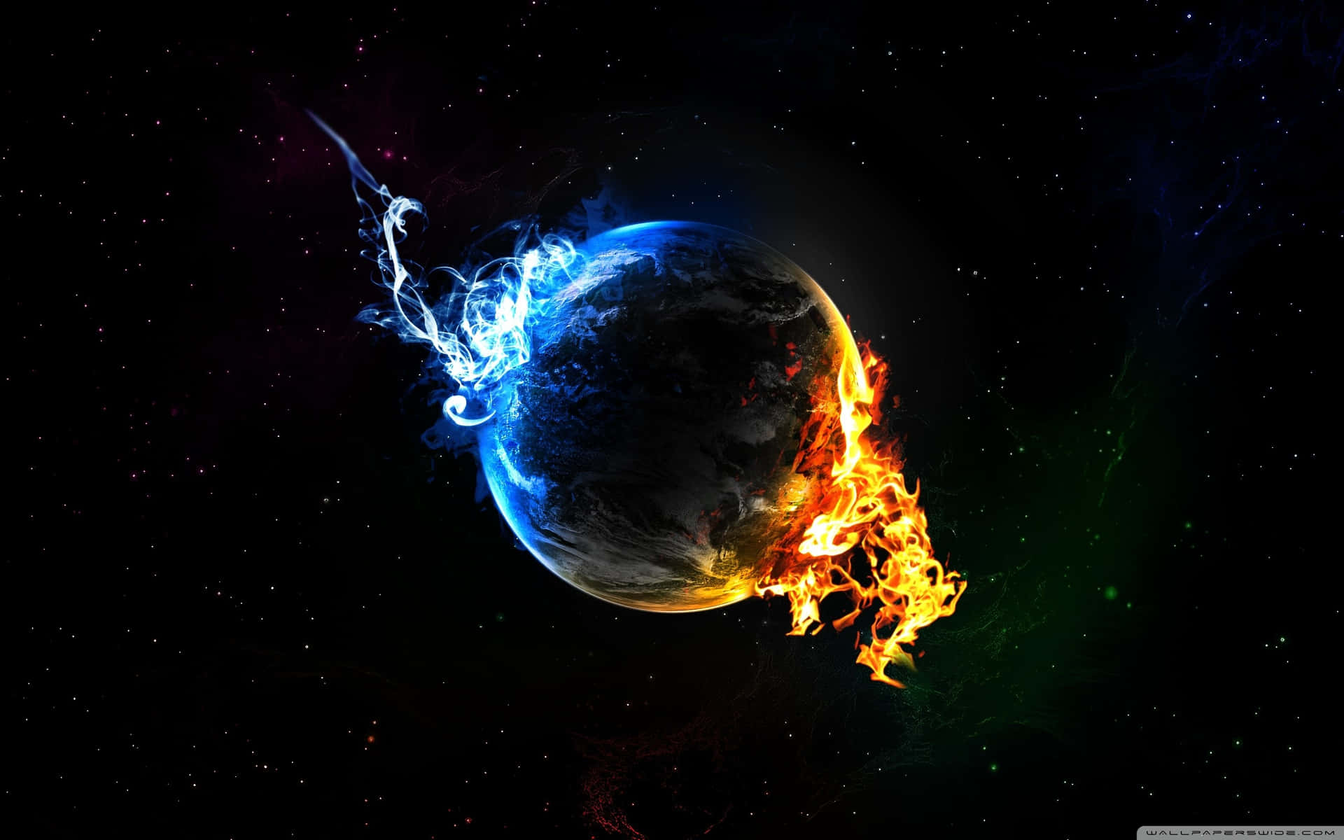 Photo Feu Et Eau S'unissent En Un Fond d'écran