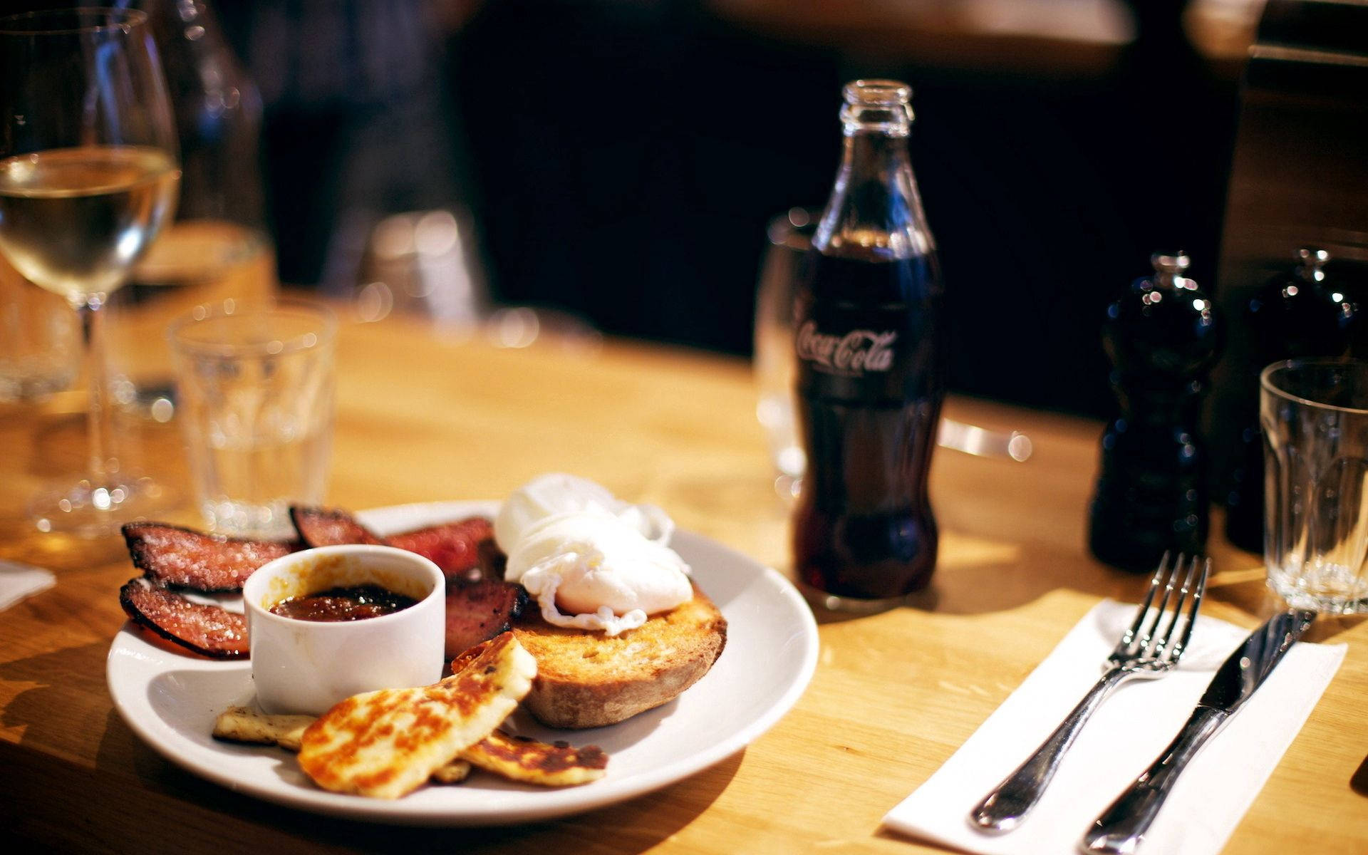 Tavolo Cibo E Bevande Sfondo