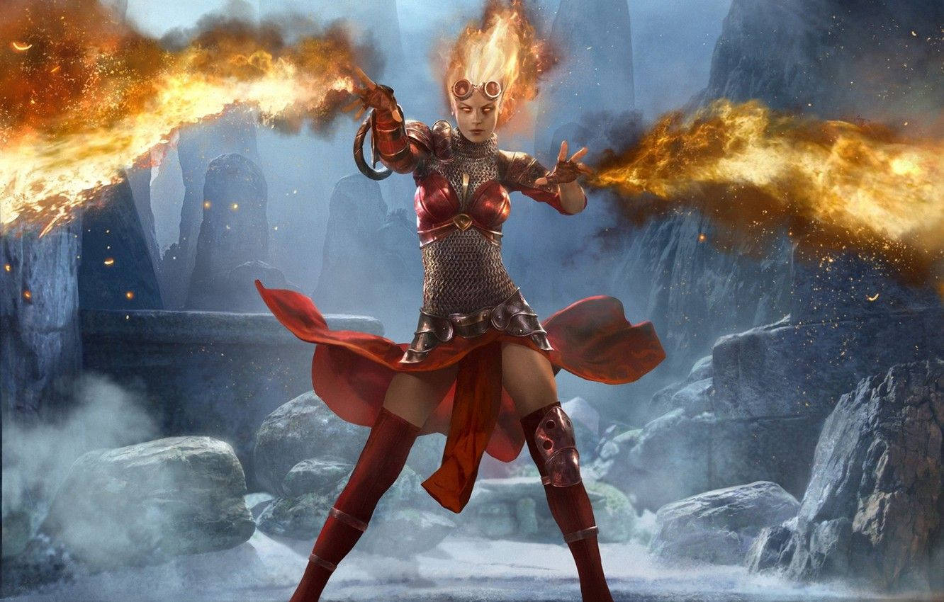Chandra sender rocks i Magic The Gathering Wallpaper