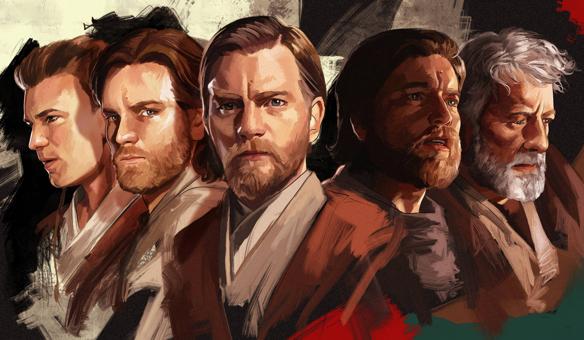 Obiwan Kenobi Åldersprogression. Wallpaper