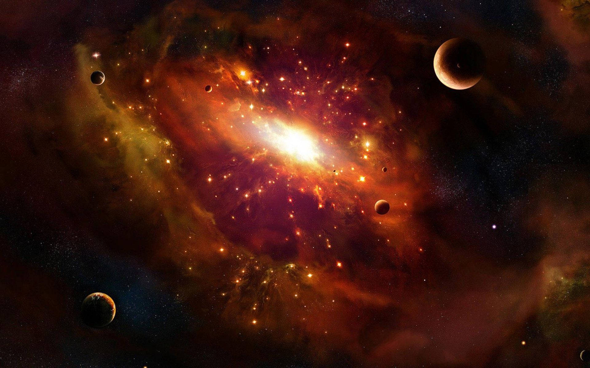 Galaxianaranja En El Espacio Universal. Fondo de pantalla