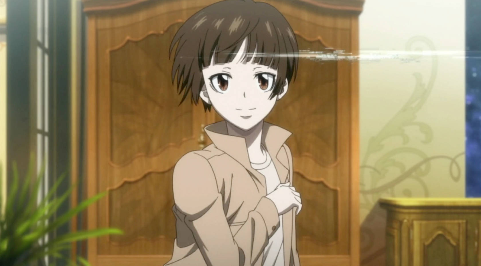 Psychopass Akane Lächelt Wallpaper