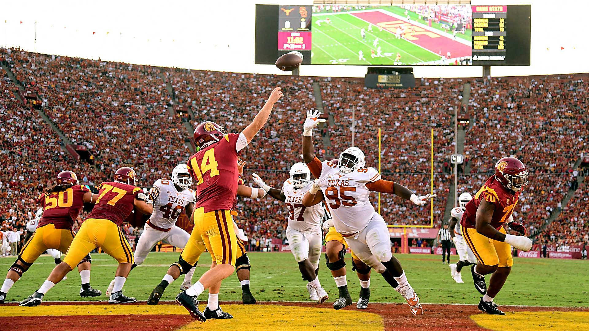 Sam Darnold USC mod Texas Kick-Off Tapet: Start optakten til USC mod Texas spark off med at få dette tema tapet. Wallpaper