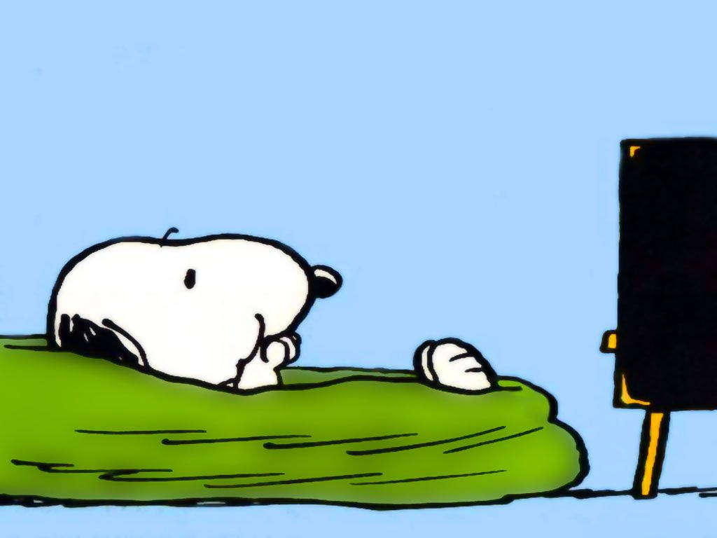 Snoopy Che Guarda La Televisione Sfondo