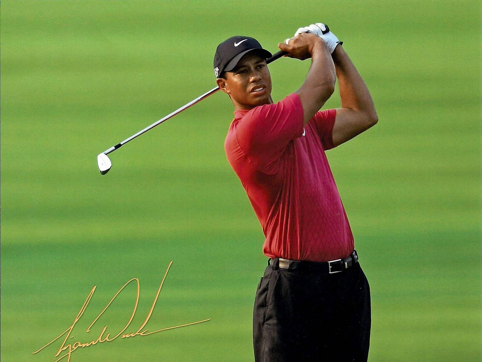 Tiger Woods Masters svingende signatur Wallpaper