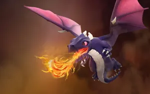 Kladskrig af lilla drage tapet Wallpaper