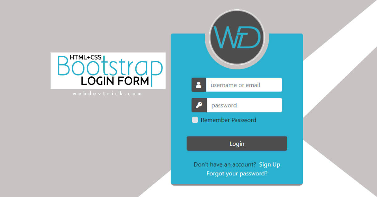 html css bootstrap login form source code html, css, bootstrap login form source code