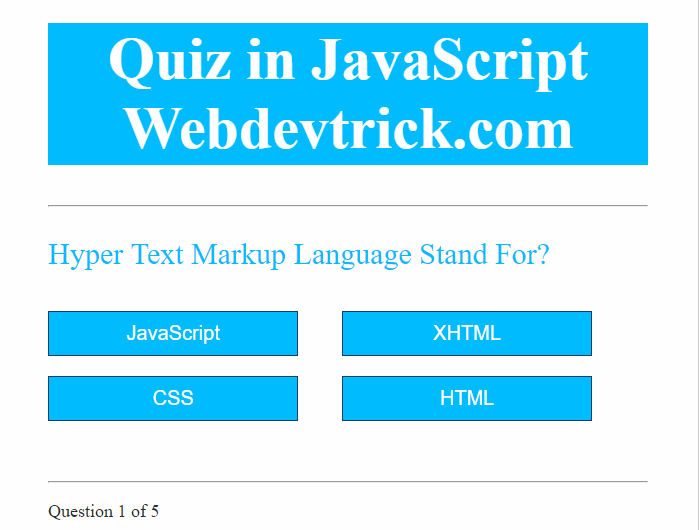javascript quiz app